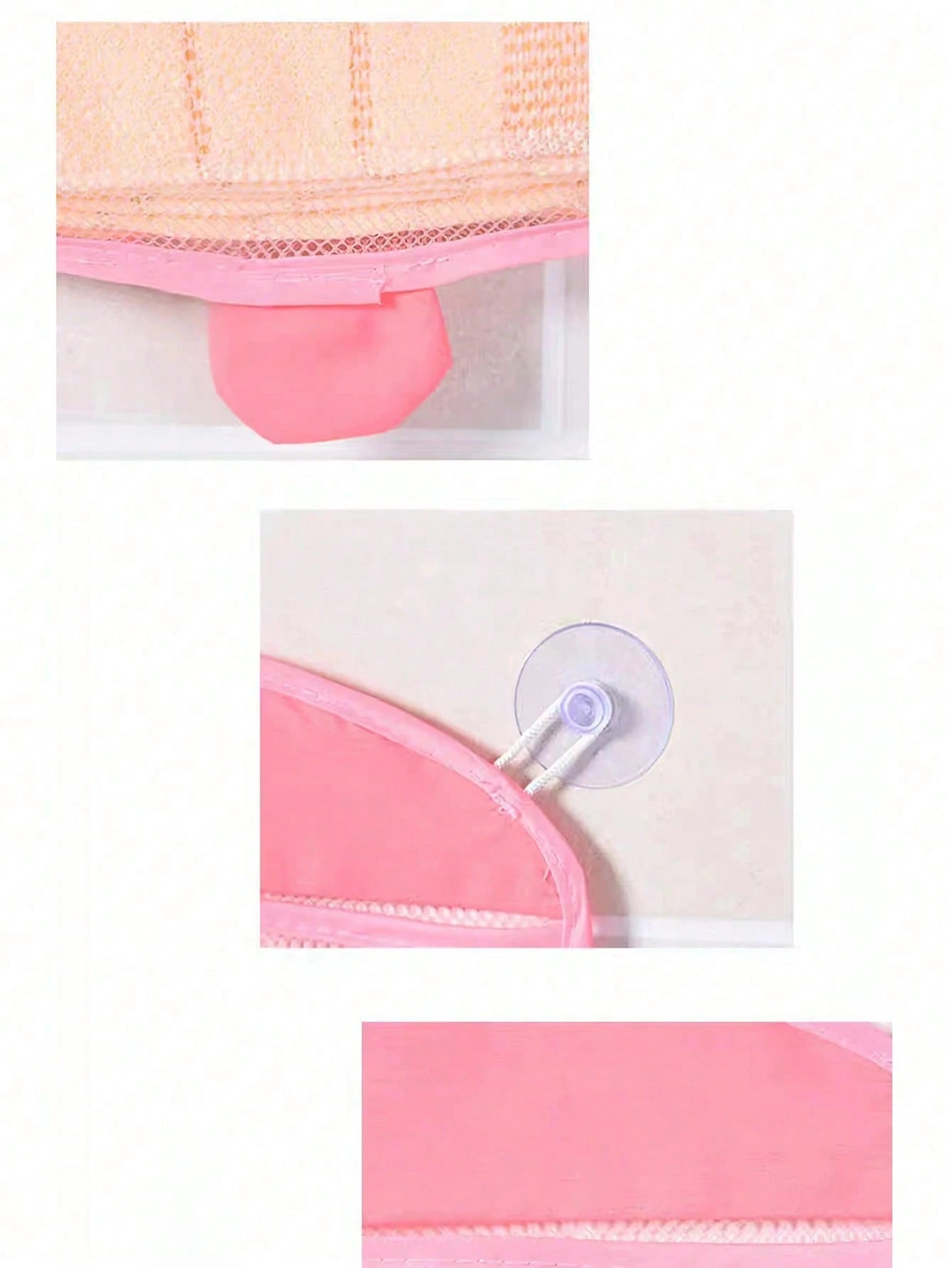 1 Set Cartoon Mesh Storage Hanging Basket, Colorful Multi-Functional Kitchen Bathroom Children's Bath Organizer Bag, Suction Cup Style Bathroom Hanging Bag