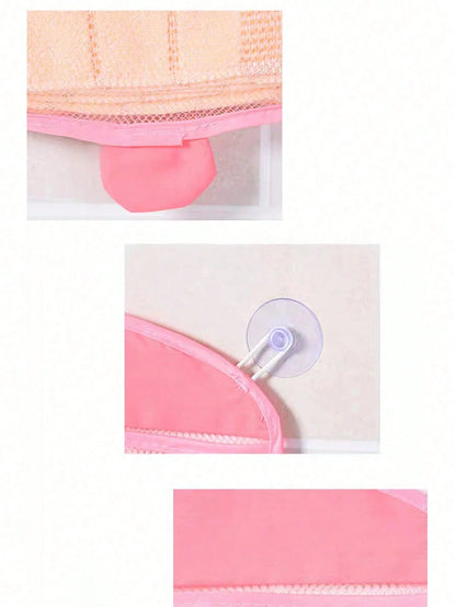 1 Set Cartoon Mesh Storage Hanging Basket, Colorful Multi-Functional Kitchen Bathroom Children's Bath Organizer Bag, Suction Cup Style Bathroom Hanging Bag
