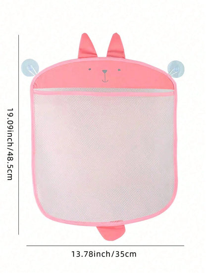 1 Set Cartoon Mesh Storage Hanging Basket, Colorful Multi-Functional Kitchen Bathroom Children's Bath Organizer Bag, Suction Cup Style Bathroom Hanging Bag