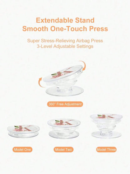 1 Set Letter Phone Stand- Transparent Foldable & Extendable Phone Grip, Unique Fashion Design, Smartphone Accessory, Durable Material, Phone Holder, Phone Grip