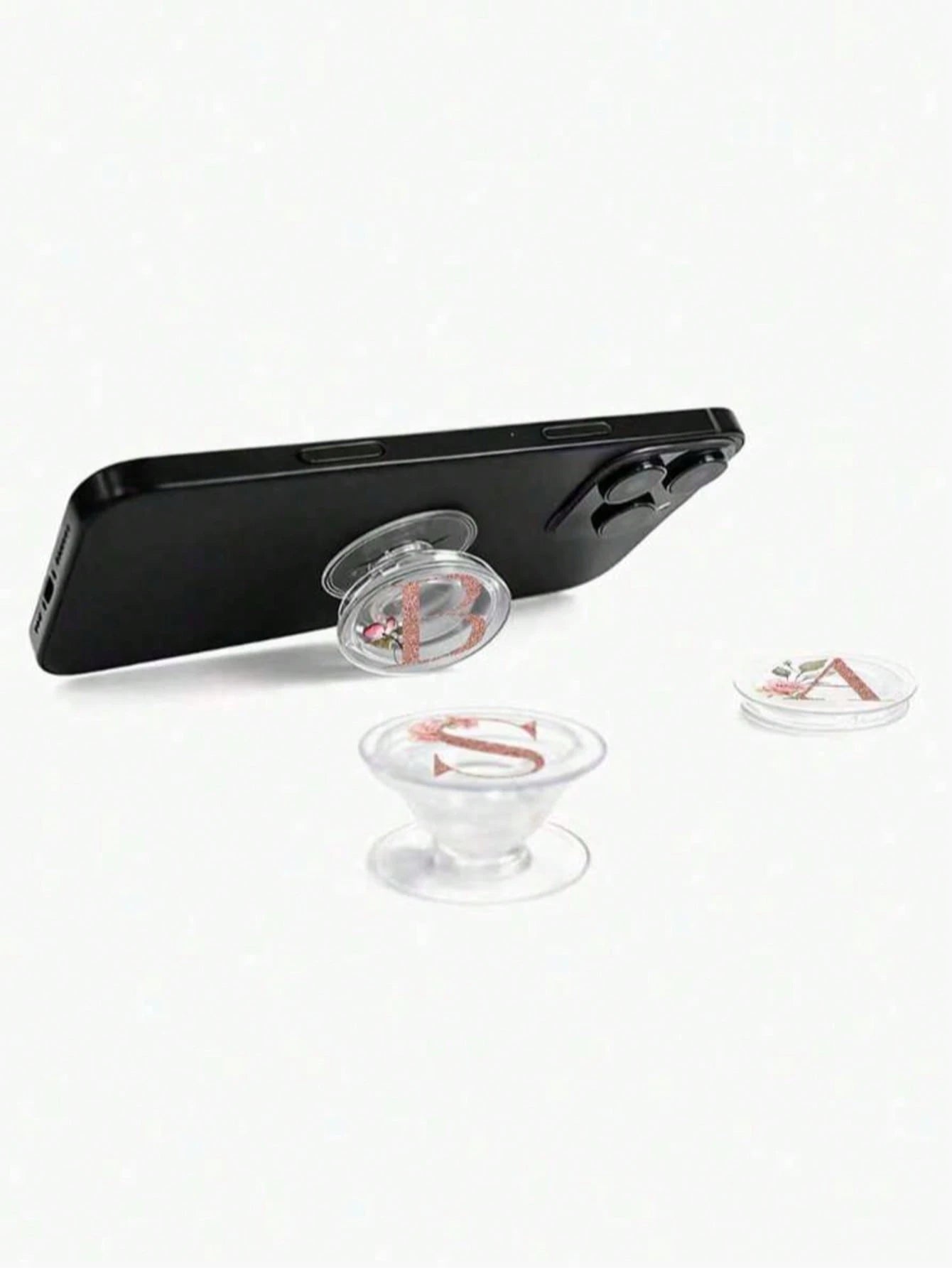 1 Set Letter Phone Stand- Transparent Foldable & Extendable Phone Grip, Unique Fashion Design, Smartphone Accessory, Durable Material, Phone Holder, Phone Grip