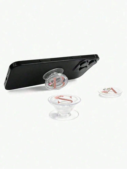1 Set Letter Phone Stand- Transparent Foldable & Extendable Phone Grip, Unique Fashion Design, Smartphone Accessory, Durable Material, Phone Holder, Phone Grip