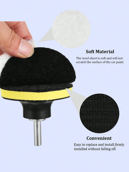 1 Set Wool Polishing Pads, Polishing Wheels, Suitable For Drill Bits With M14 Adapter, For Car Polishing And Waxing, Painted Desktops, Old Leather Sofas, Tile Polishing, Essential For Daily Car Mainte