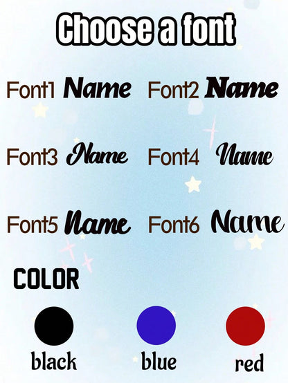 1 Stamp + 100 Stickers, Customized Name Stamp Set, Personalized Cute Cartoon Style Stamp, Suitable For Home, Office, 3 Ink Colors, Daily Organization, Customizable Gift For Friends And Family, Back To