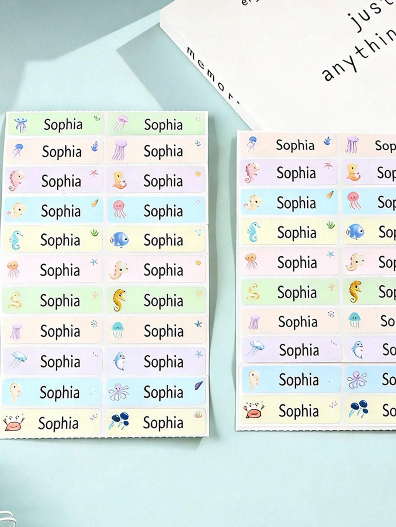 1 Stamp + 100 Stickers, Customized Name Stamp Set, Personalized Cute Cartoon Style Stamp, Suitable For Home, Office, 3 Ink Colors, Daily Organization, Customizable Gift For Friends And Family, Back To