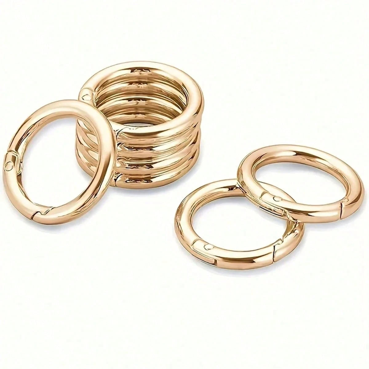 10/20/30pcs Flat Trigger Spring Buckle Rings, Metal Key Rings, Round Buckle Rings, Suitable For Keychains, Bags, Wallets- Keychain Hook Replacement Key Rings DIY Handmade