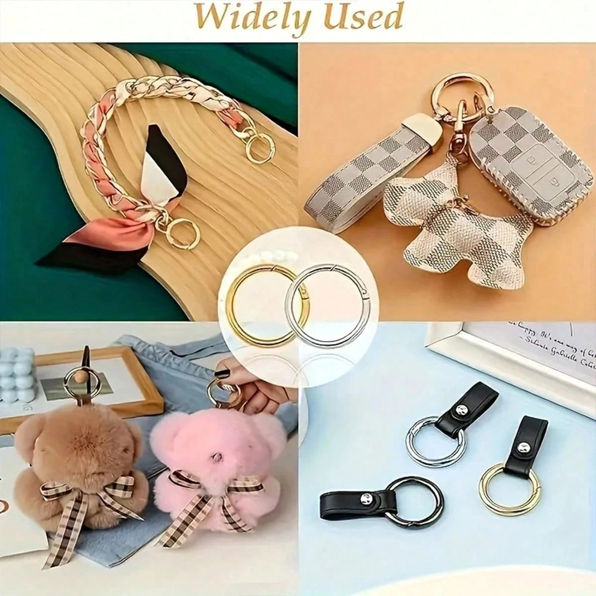 10/20/30pcs Flat Trigger Spring Buckle Rings, Metal Key Rings, Round Buckle Rings, Suitable For Keychains, Bags, Wallets- Keychain Hook Replacement Key Rings DIY Handmade