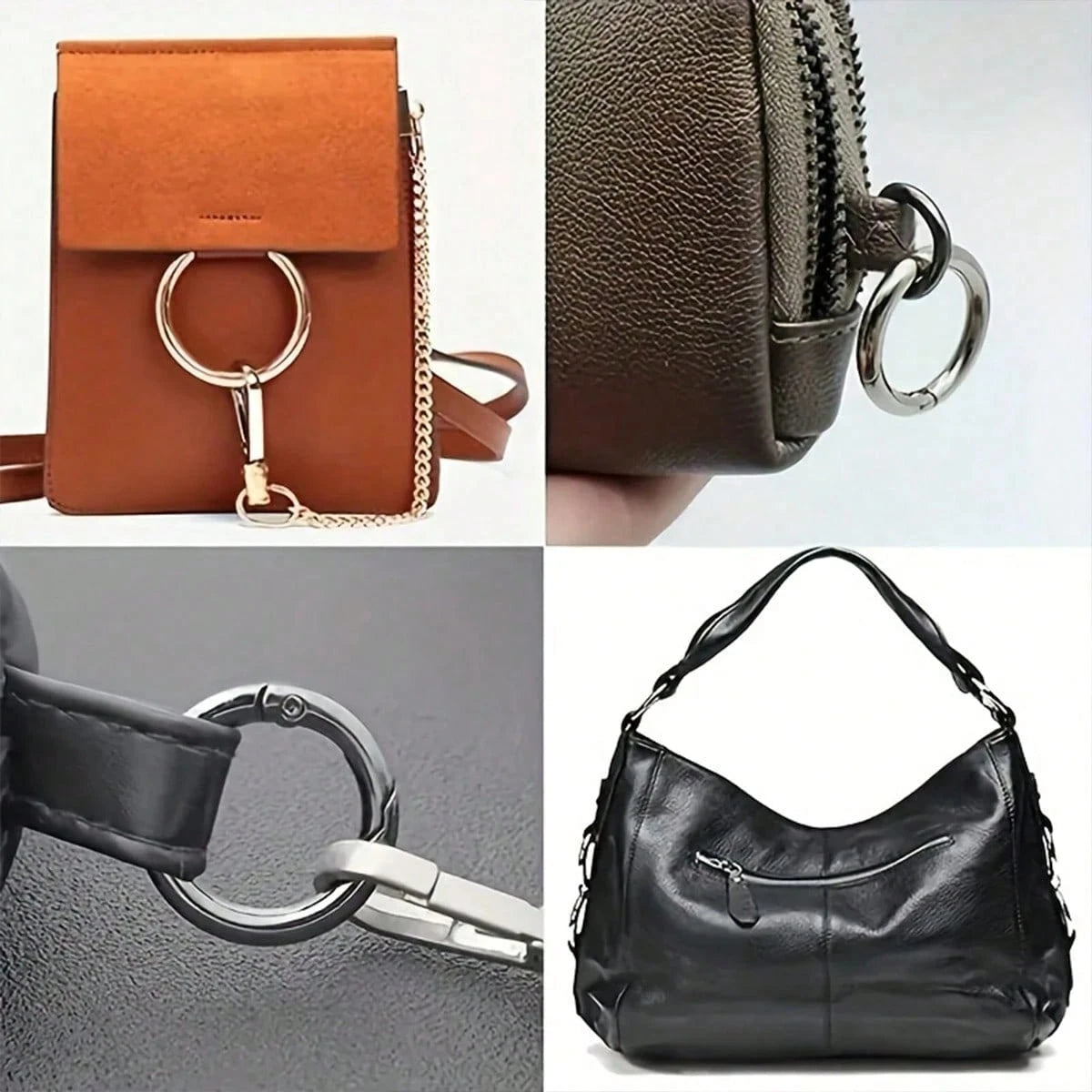 10/20/30pcs Flat Trigger Spring Buckle Rings, Metal Key Rings, Round Buckle Rings, Suitable For Keychains, Bags, Wallets- Keychain Hook Replacement Key Rings DIY Handmade