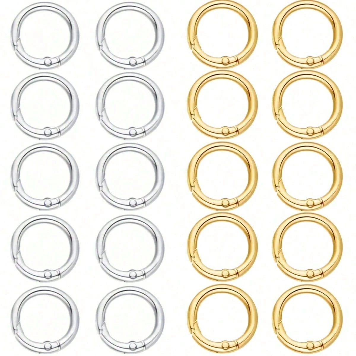 10/20/30pcs Flat Trigger Spring Buckle Rings, Metal Key Rings, Round Buckle Rings, Suitable For Keychains, Bags, Wallets- Keychain Hook Replacement Key Rings DIY Handmade