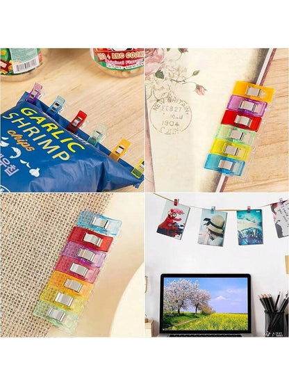 10/25/40/98/200pcs Random Color Sewing Clips Colorful Clips Multipurpose Plastic Craft Crocheting Knitting Safety Clothing Clips Color Binding Clips Paper With Rotary Cutter