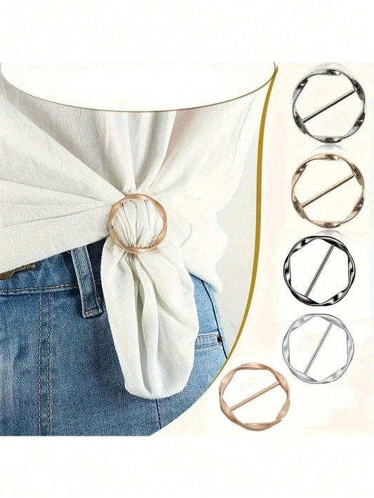 10/5/1pc Multi-Functional Alloy Buckle Set- Versatile, All-Match, Shortening Device, Corner Knotting, Belt, T-Shirt Buckle, With Casual Style
