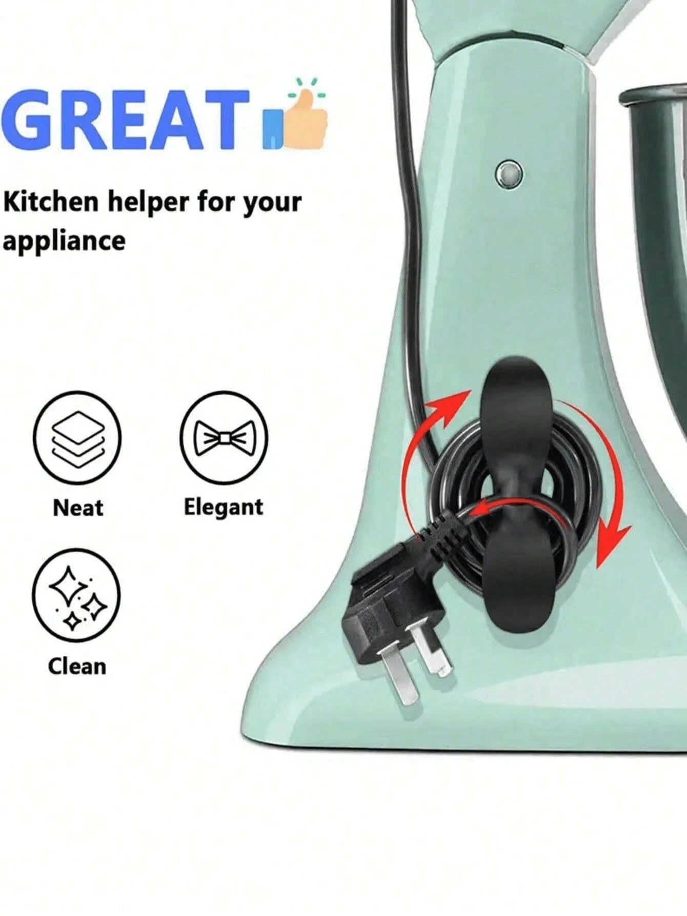 10/5pcs Solid Color Small Kitchen Appliance Cable Organizer Upgraded Kitchen Power Cord Organizer,Household Organizer And Storage Too Cable Management Bracket,For Kitchen Appliances And Electronic Dev