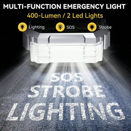 10-In-1 Multi-Functional Emergency Start Power Supply With Air Pump, 150PSL Portable Car Battery Starter, Digital Tire Inflator, Suitable For 2.64 Gallon Gasoline Or 2.38 Gallon Battery, LED Emergenc