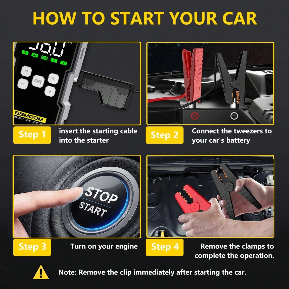 10-In-1 Multi-Functional Emergency Start Power Supply With Air Pump, 150PSL Portable Car Battery Starter, Digital Tire Inflator, Suitable For 2.64 Gallon Gasoline Or 2.38 Gallon Battery, LED Emergenc