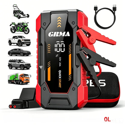 10-In-1 Multi-Functional Emergency Start Power Supply, Portable Car Battery Starter, Digital, Suitable For 2.64 Gallon Gasoline Or 2.38 Gallon Battery, LED Emergency Light, Car Emergency Tool
