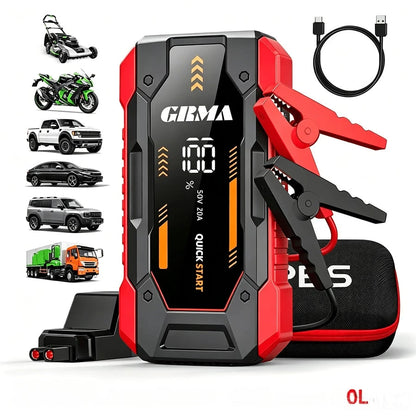 10-In-1 Multi-Functional Emergency Start Power Supply, Portable Car Battery Starter, Digital, Suitable For 2.64 Gallon Gasoline Or 2.38 Gallon Battery, LED Emergency Light, Car Emergency Tool