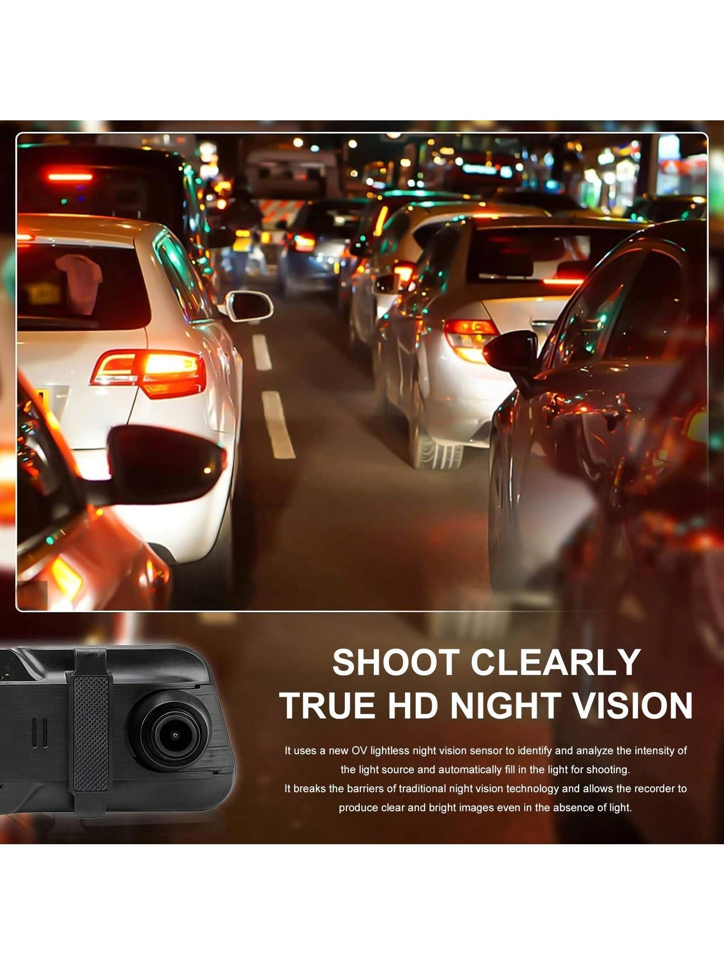 10'' Mirror Dash Cam, Rear View Mirror Camera With 1080P Rear Camera, Dash Cam Front And Rear, Dual Dash Camera For Cars, Parking Monitoring