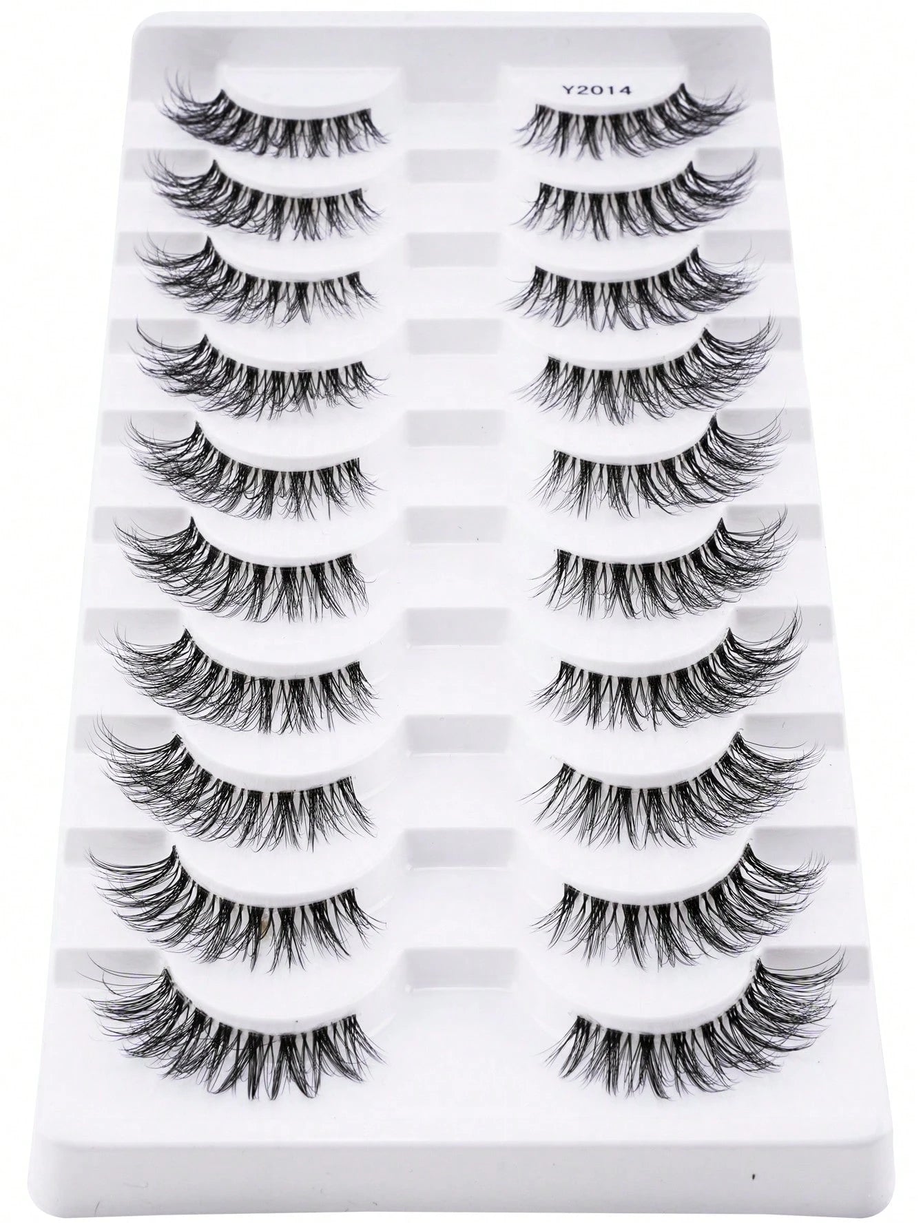 10 Pairs Natural Look False Eyelashes, Handmade Transparent Stem Lashes, Thin And Lightweight For No-Makeup Look, Reusable, Suitable For Women's Daily Makeup And Work