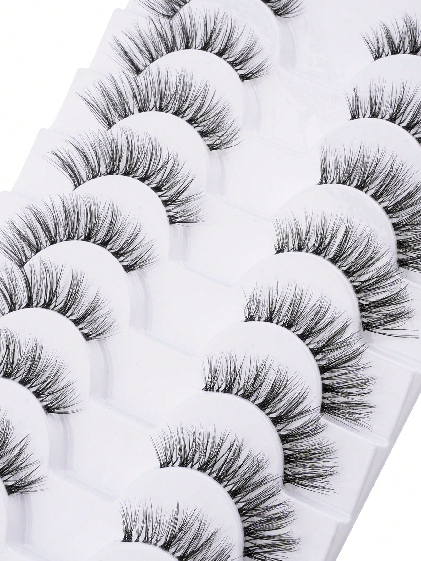 10 Pairs Natural Look False Eyelashes, Handmade Transparent Stem Lashes, Thin And Lightweight For No-Makeup Look, Reusable, Suitable For Women's Daily Makeup And Work