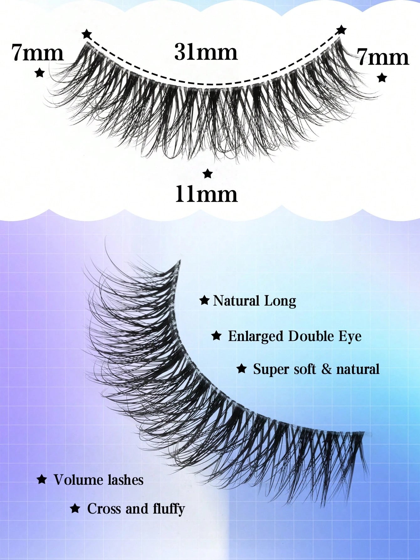 10 Pairs Natural Look False Eyelashes, Handmade Transparent Stem Lashes, Thin And Lightweight For No-Makeup Look, Reusable, Suitable For Women's Daily Makeup And Work