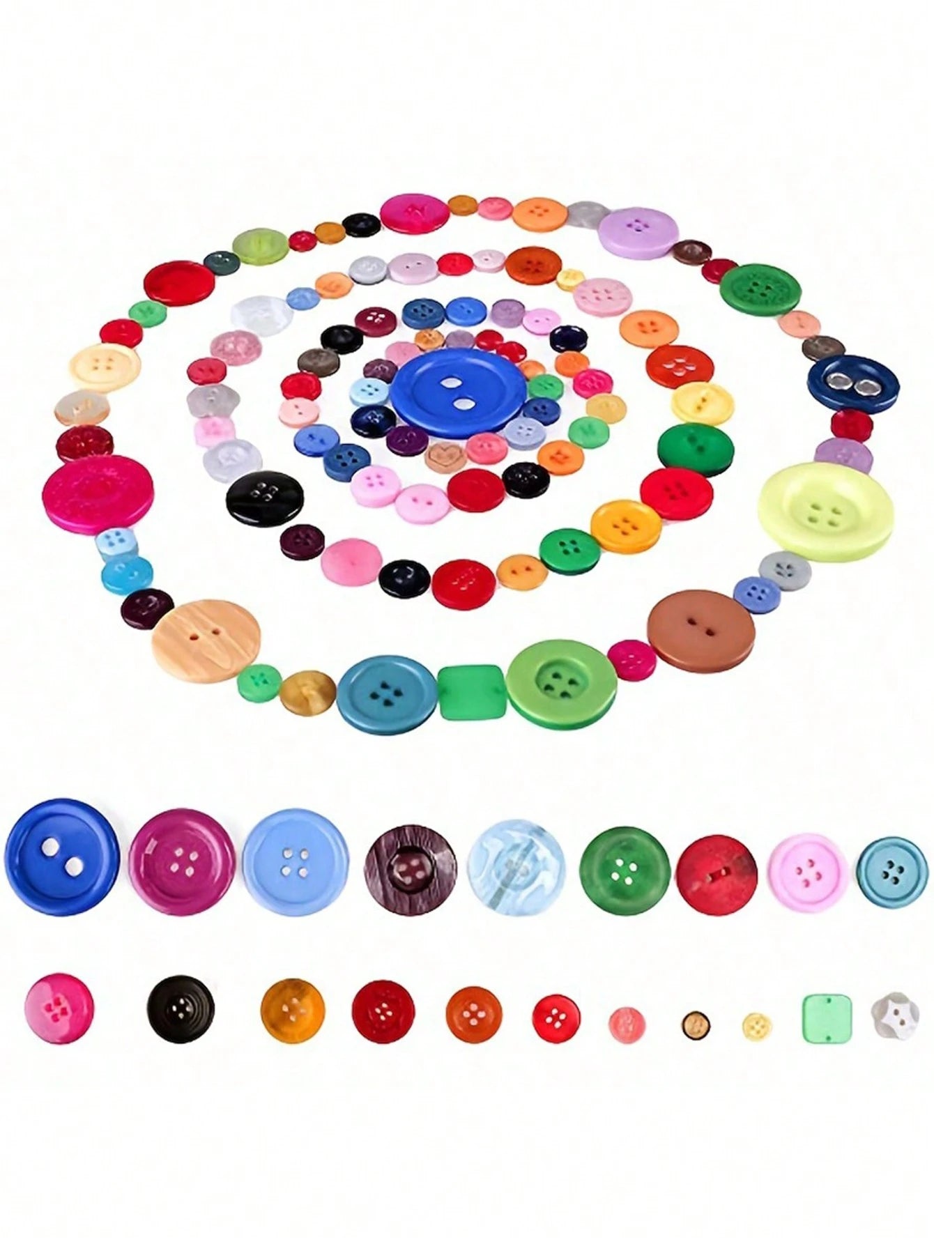 100/200/600pcs Assorted Size Round Resin Buttons- Bulk Mixed 2 & 4 Hole Sewing Buttons DIY Craft Buttons For Clothing Repair, Scrapbooking, Embellishments Handmade Garment Decor, Jute Twine Crafts &
