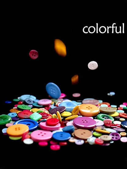 100/200/600pcs Assorted Size Round Resin Buttons- Bulk Mixed 2 & 4 Hole Sewing Buttons DIY Craft Buttons For Clothing Repair, Scrapbooking, Embellishments Handmade Garment Decor, Jute Twine Crafts &