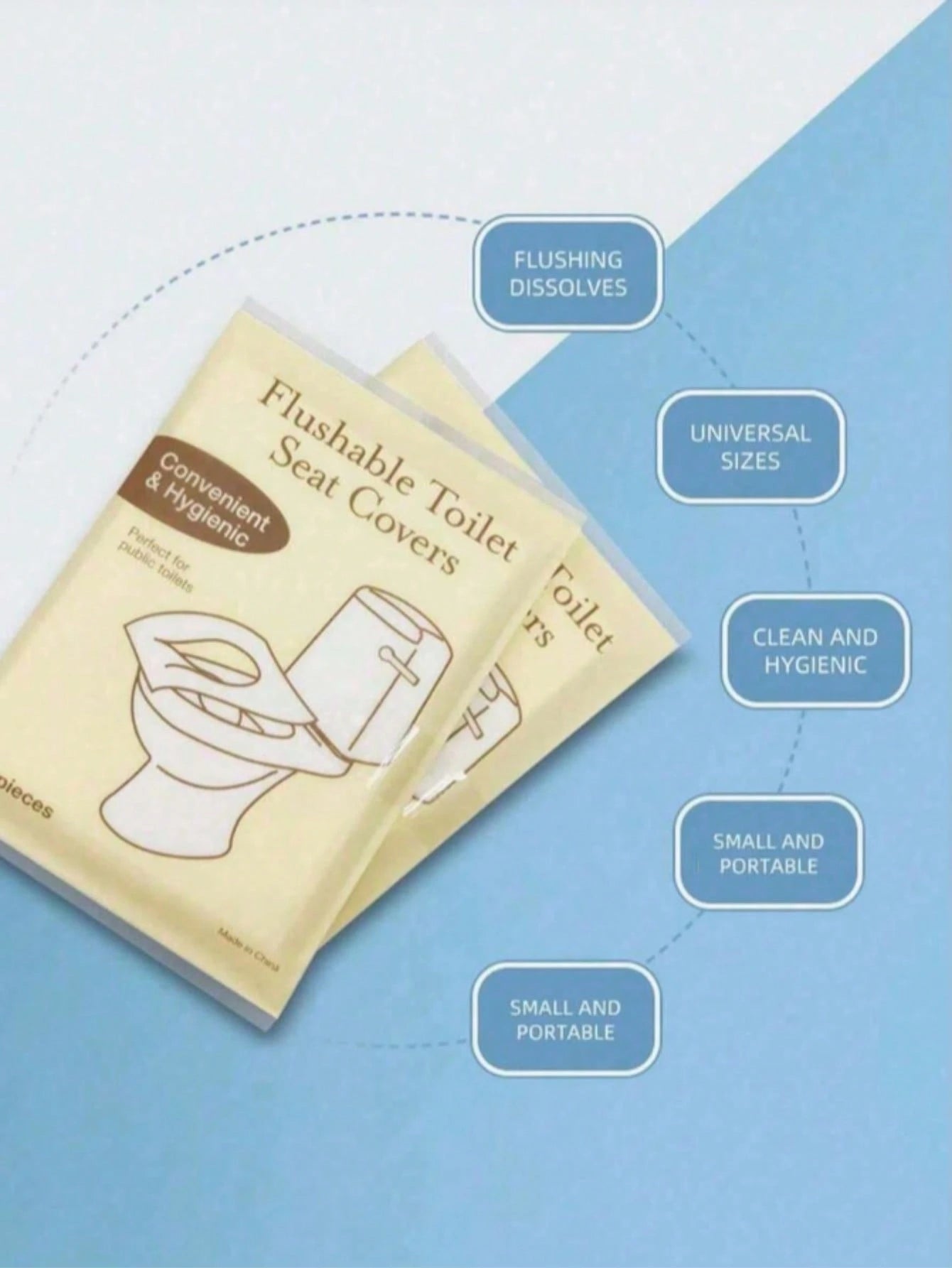 100/50/20/10 Pieces,10pcs/Pack Disposable Toilet Seat Covers, Water-Soluble Portable Toilet Seat Covers, Portable Travel And Business Toilet Cushions, Toilet Covers, For Airplane Travel, Camping, Bath