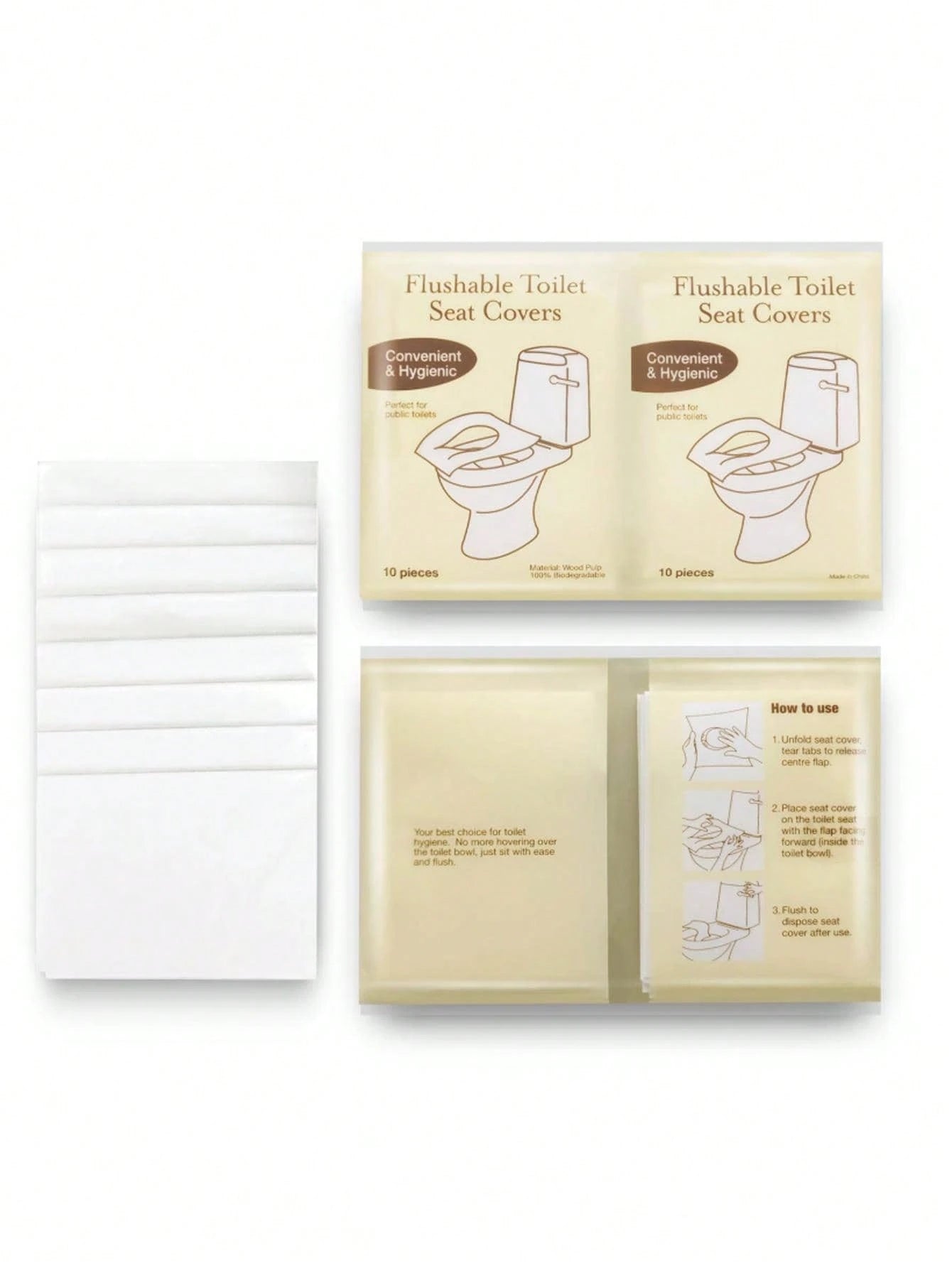 100/50/20/10 Pieces,10pcs/Pack Disposable Toilet Seat Covers, Water-Soluble Portable Toilet Seat Covers, Portable Travel And Business Toilet Cushions, Toilet Covers, For Airplane Travel, Camping, Bath