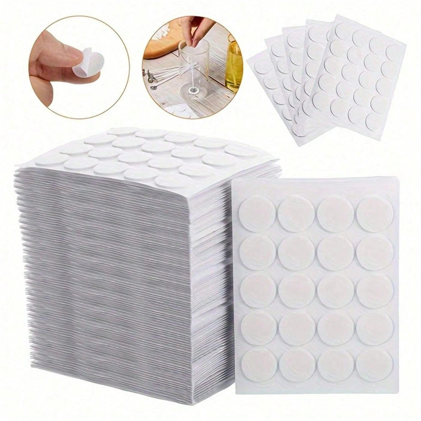 100-500pcs Candle Wick Stickers Adhesive Heat Resistance Foam Double-Sided Tape 2cm For Wax Fixed Base Holder Stand Candle Making Supplies