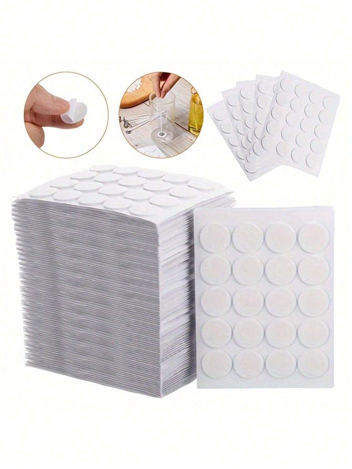 100-500pcs Candle Wick Stickers Adhesive Heat Resistance Foam Double-Sided Tape 2cm For Wax Fixed Base Holder Stand Candle Making Supplies