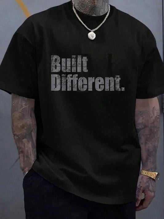 100% Cotton Built Different- Funny- Vintage T-Shirt Women's Men's Graphic Tee Causal Tops Fashion Tshirt Short Sleeve T-Shirt