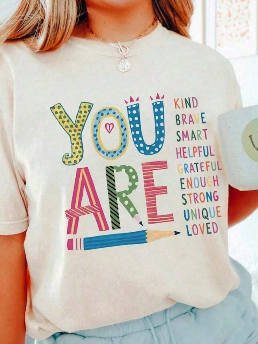 100% Cotton Teacher Shirts Back To School First Day Of School Shirt Breathable Soft Comfortable Casual Daily Wear Teacher Appreciation Tops