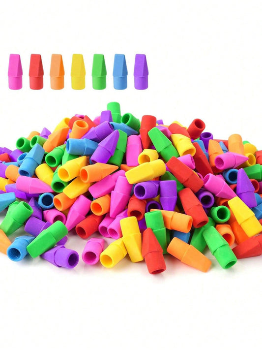 100 Pack Of Colored Pencil Erasers, Pencil Top Eraser Caps, School Supplies, Suitable For Teacher Pencil Erasers