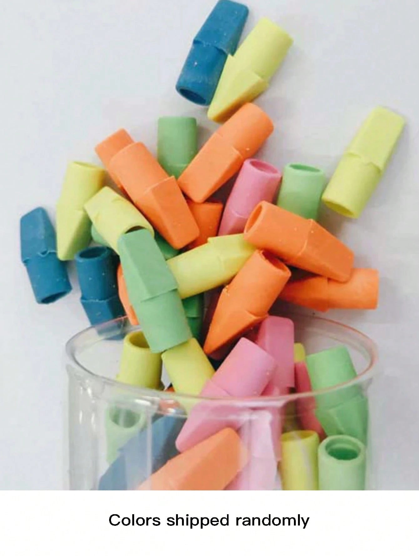 100 Pack Of Colored Pencil Erasers, Pencil Top Eraser Caps, School Supplies, Suitable For Teacher Pencil Erasers