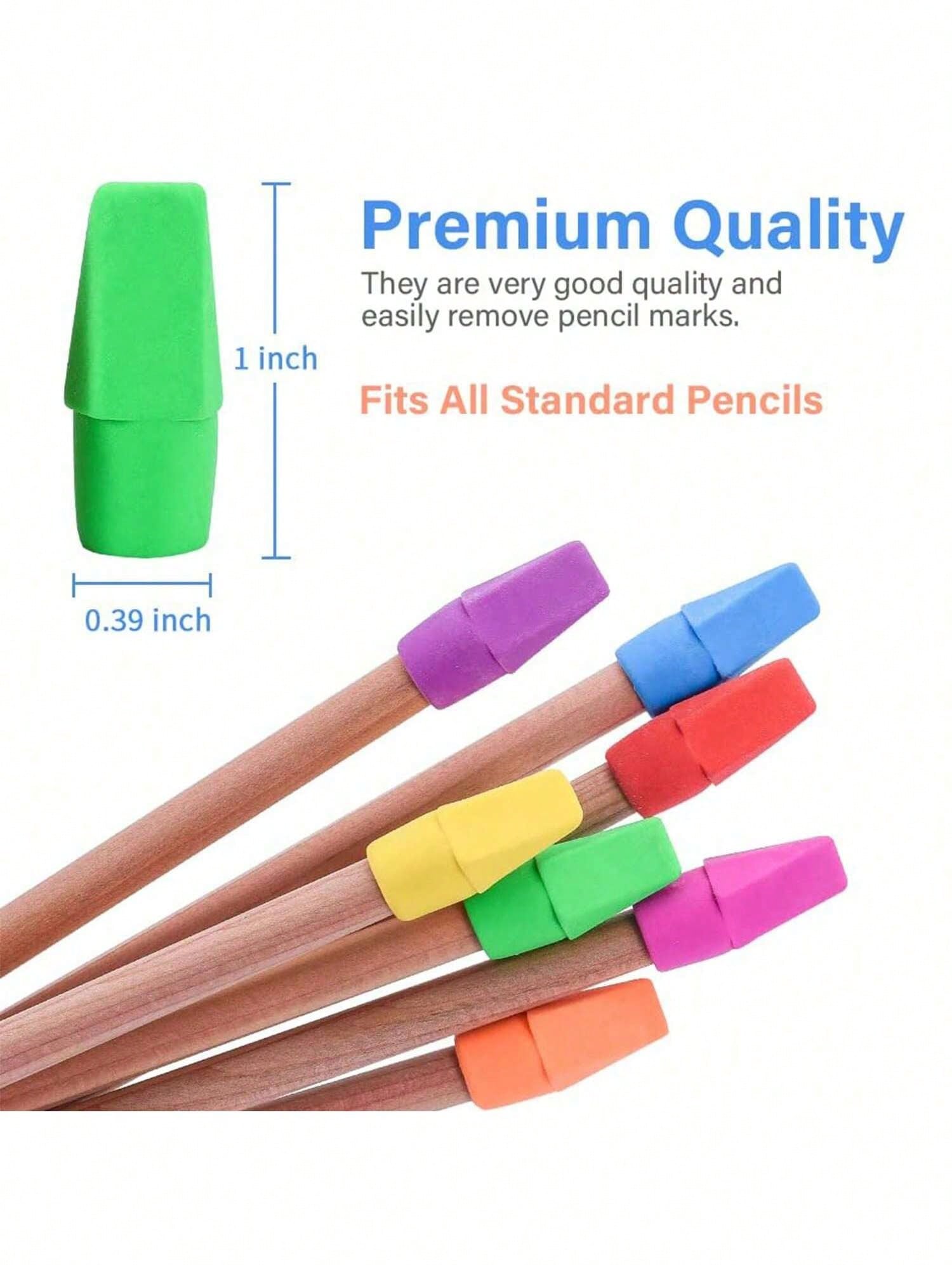 100 Pack Of Colored Pencil Erasers, Pencil Top Eraser Caps, School Supplies, Suitable For Teacher Pencil Erasers