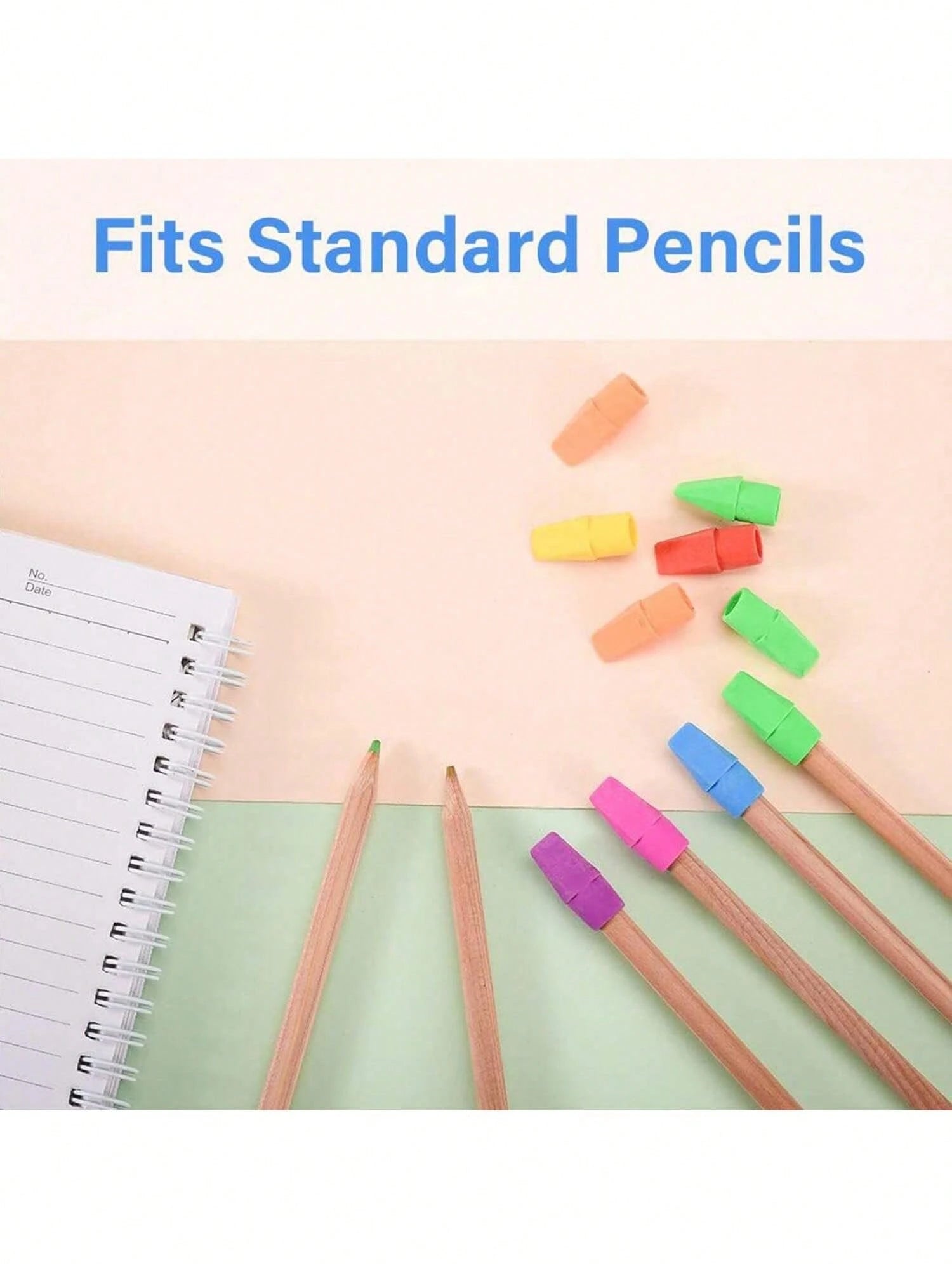 100 Pack Of Colored Pencil Erasers, Pencil Top Eraser Caps, School Supplies, Suitable For Teacher Pencil Erasers