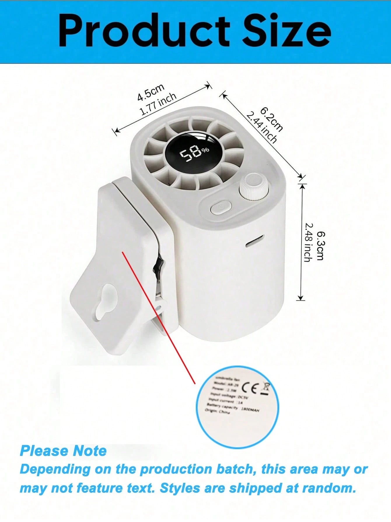 100 Speeds Car Clip-On Fan Adjustable USB Rechargeable LED Display 1200mAh Clip-On Portable Fan With 360° Rotation, Pocket Size Summer Cooling Essentials For Travel/Beach/Concert/Car/Hiking Gifts Cli