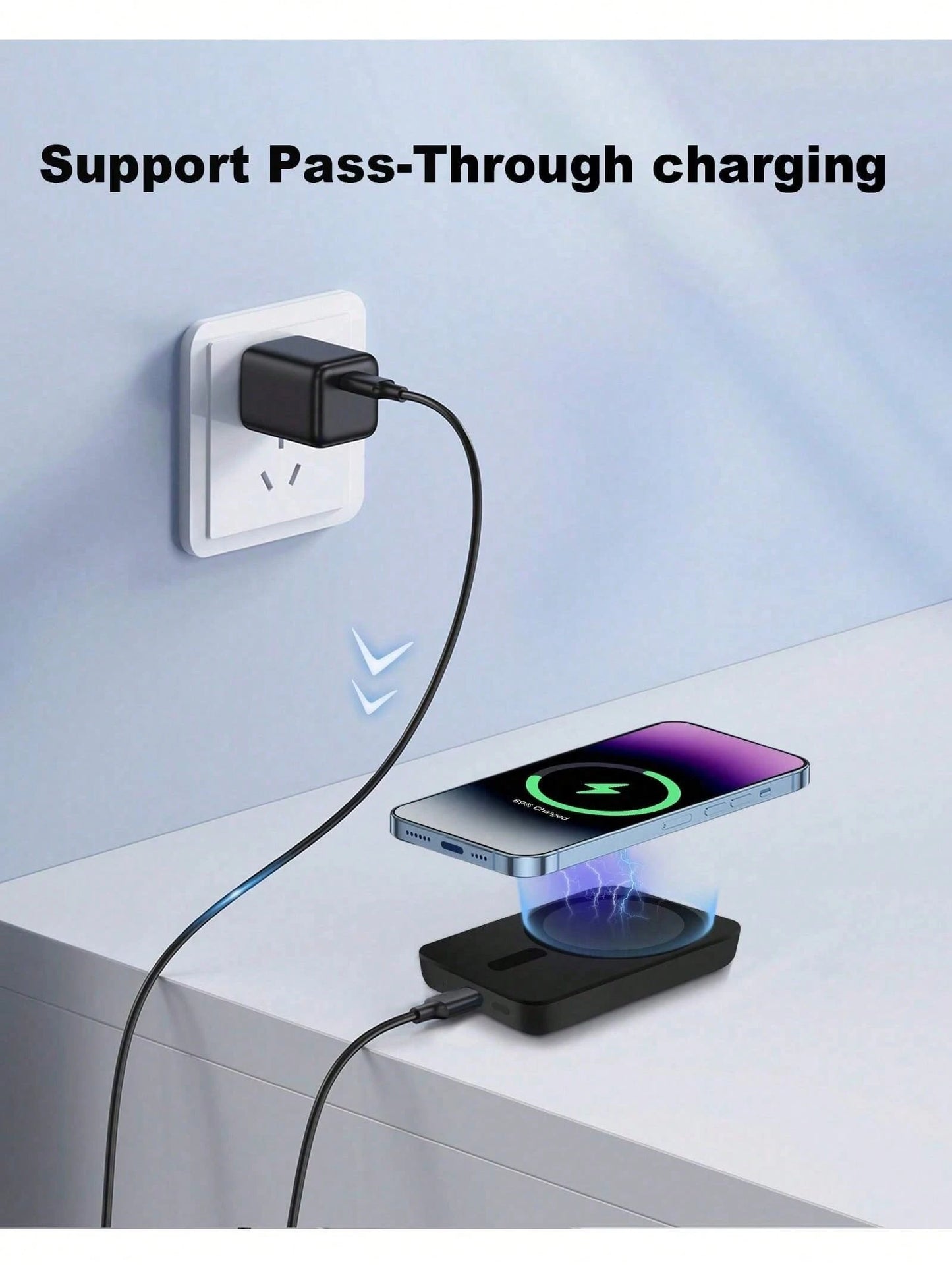 10000mAh Magnetic Wireless Power Bank, MagSafe Compatible Portable Charger For IOS Phone 12-17| Fast Charging Backup Battery Pack, Strong Magnetic Suction, Compact And Portable Design| Perfect For D