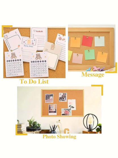 100pcs Gold-Color Push Pins, Standard Plastic Gold Thumbtacks, Soft Board Hanging Notice Bulletin Decorative Pins, Office Supplies Back To School