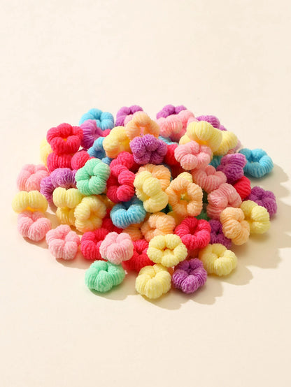 100pcs Infant Hair Ties That Won't Hurt The Baby's Head, Thumb Ring Style Love Valentine