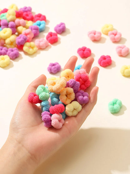 100pcs Infant Hair Ties That Won't Hurt The Baby's Head, Thumb Ring Style Love Valentine