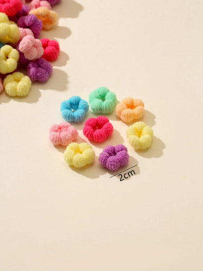 100pcs Infant Hair Ties That Won't Hurt The Baby's Head, Thumb Ring Style Love Valentine