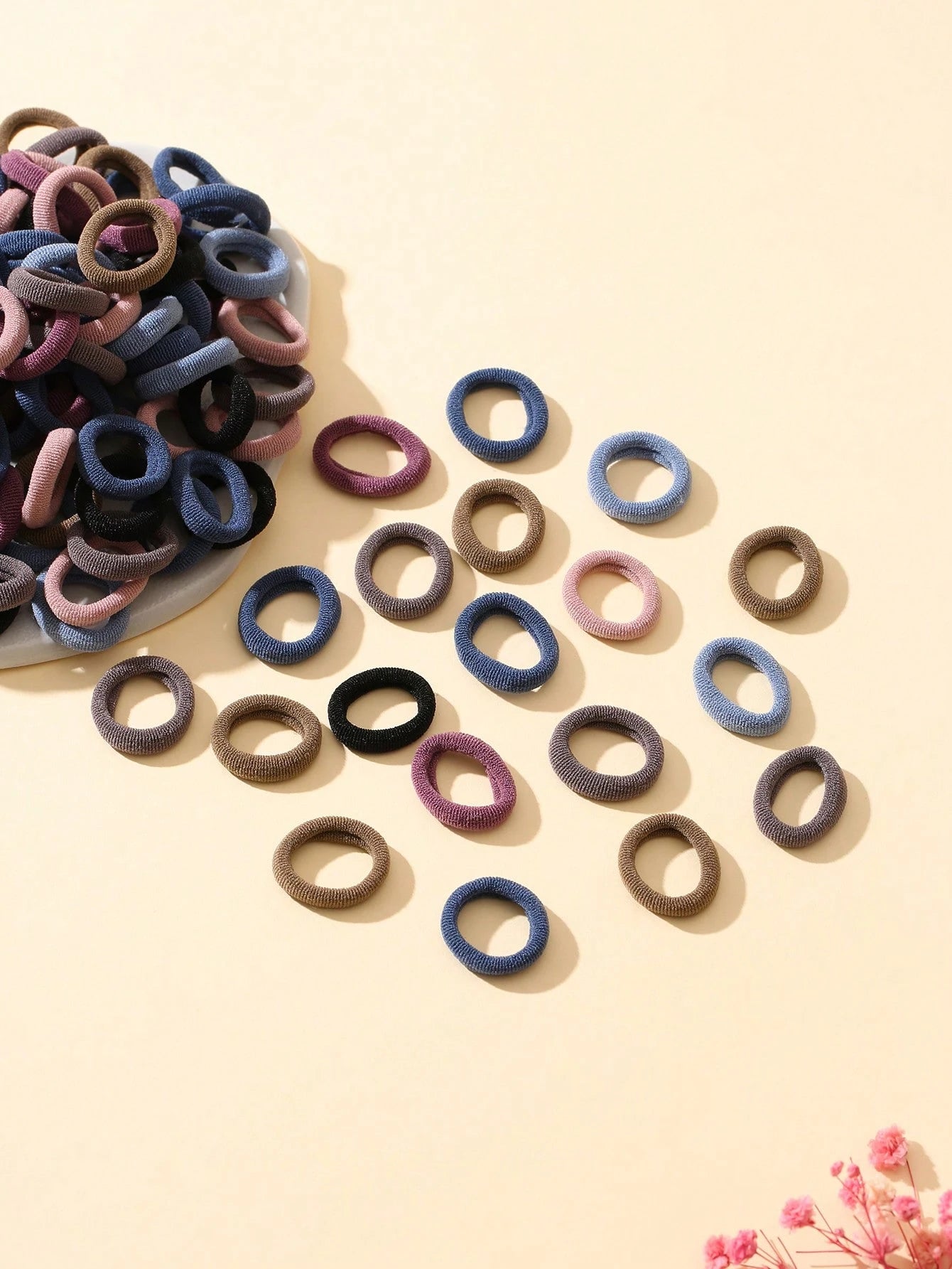 100pcs Infant Hair Ties That Won't Hurt The Baby's Head, Thumb Ring Style Love Valentine