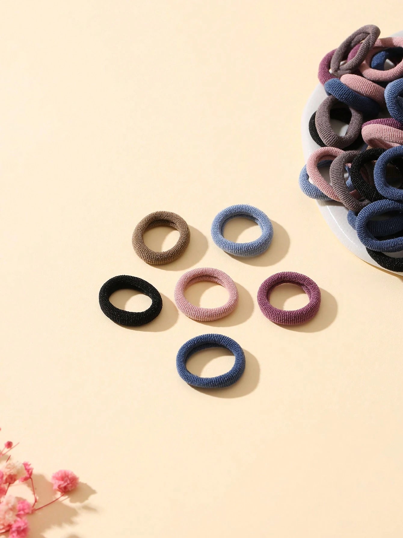 100pcs Infant Hair Ties That Won't Hurt The Baby's Head, Thumb Ring Style Love Valentine