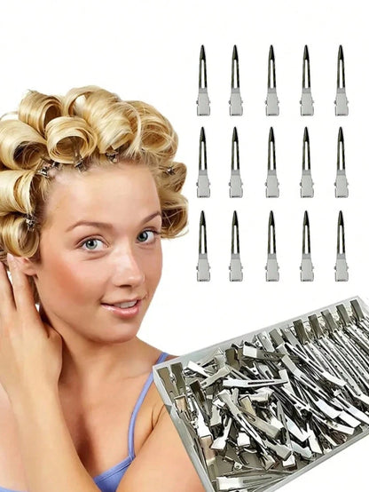 100Pcs Professional Ladies Salon Fixed Hair Pin 5.5cm Curl Metal Hair Clips Hair Root Fluffy Clips DIY Tools Hair Accessories Makeup No Crease Hair Clip Hairdressing Styling Tool(100pcs/50pcs/30pcs/15