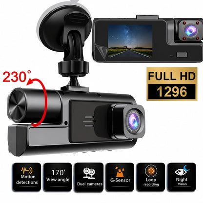 1080P Three-Lens Driving Recorder, Car Driving Recorder, Car Camera With Infrared Night Vision Function, 170 Wide-Angle Car DVR Camera With 32GB TF Card And GPS.