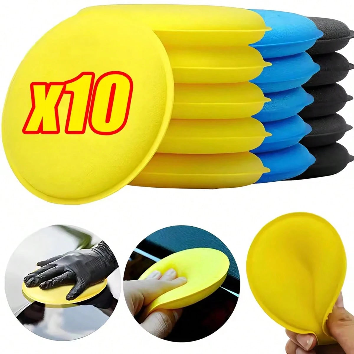 10pcs/5pcs Polishing Sponge Wax Applicator Pads, Foam Wax Pads For Car Polishing Machine Cleaning, Car Detailing Accessories