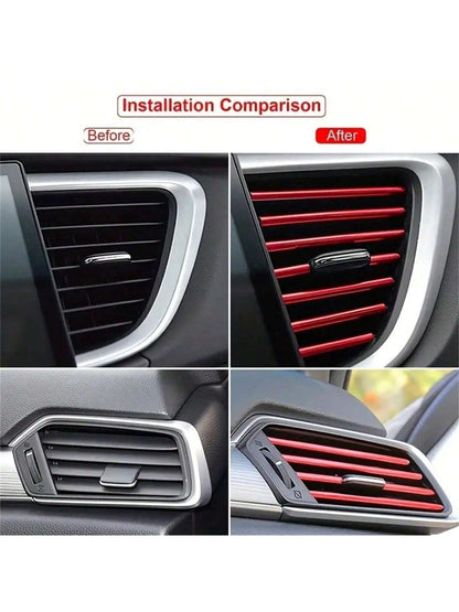 10pcs 7.87 Inches Fit For Car Air Conditioner Outlet, Decorative U-Shaped Molding, Car Styling Door Edge Corner Protector
