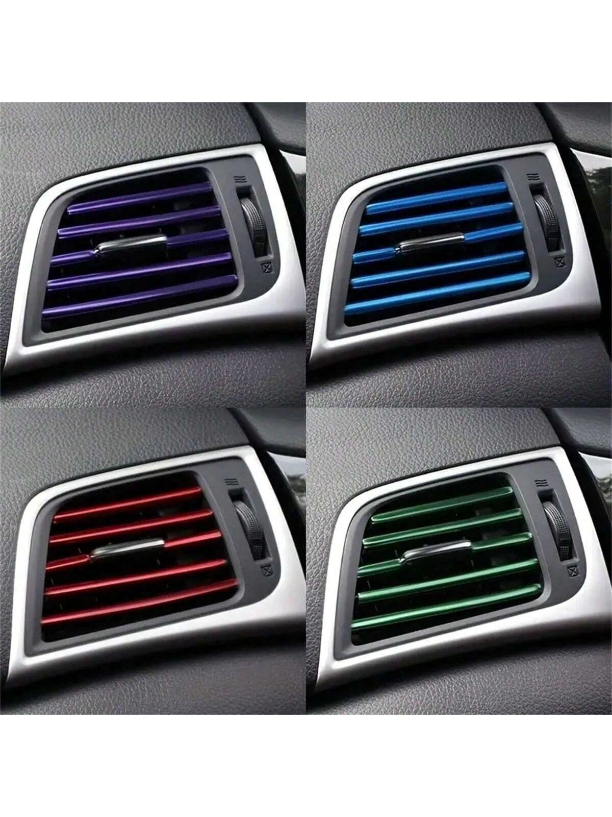 10pcs 7.87 Inches Fit For Car Air Conditioner Outlet, Decorative U-Shaped Molding, Car Styling Door Edge Corner Protector