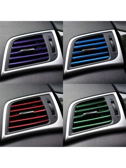 10pcs 7.87 Inches Fit For Car Air Conditioner Outlet, Decorative U-Shaped Molding, Car Styling Door Edge Corner Protector